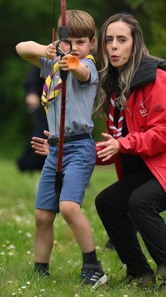 Prince Louis also tried his hand at archery during his first-ever royal engagement