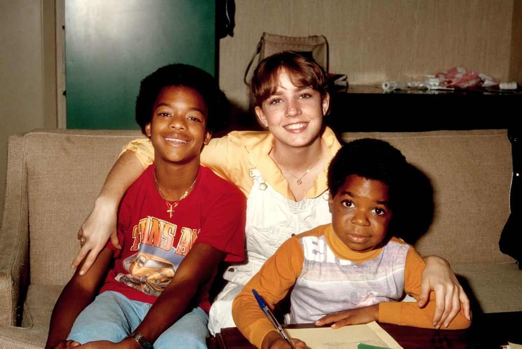 Gary Coleman poses for a portrait with co-stars Dana Plato and Todd Bridges 