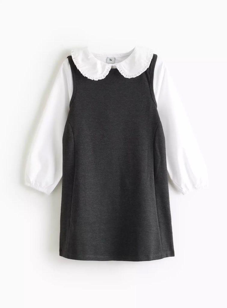 Grey school pinafore