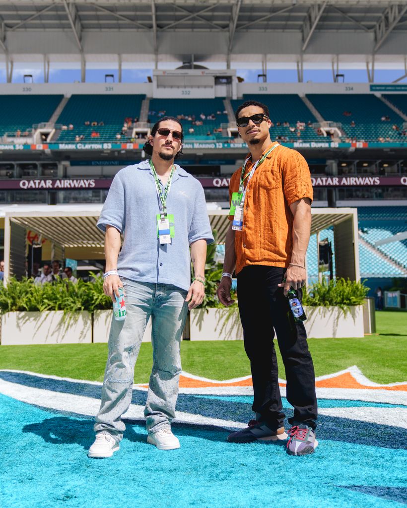 Top Gun stars Danny Ramirez and Greg Tarzan Davis joined Heineken Silver to enjoy the 2024 Formula 1 Miami Grand Prix