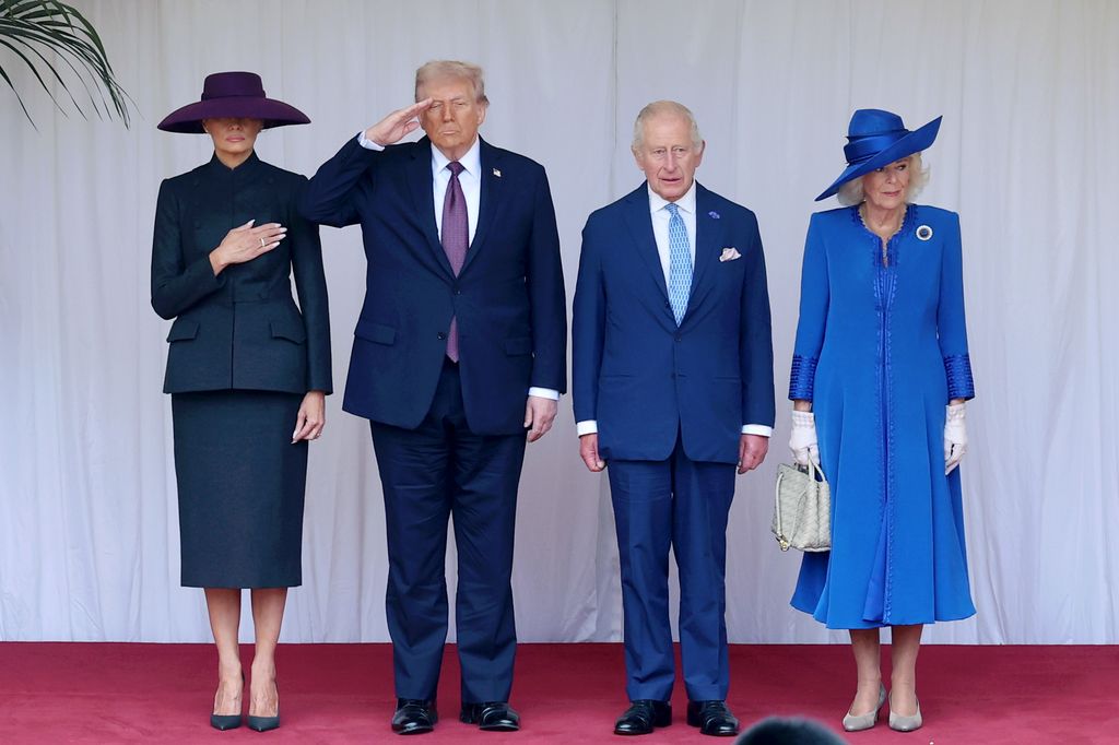 : First Lady Melania Trump, U.S. President Donald Trump, King Charles III and Queen Camilla during the State visit by the President of the United States of America at Windsor Castle