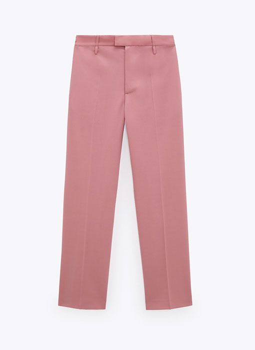 Zara womens pink high waist trousers. Never worn.... - Depop