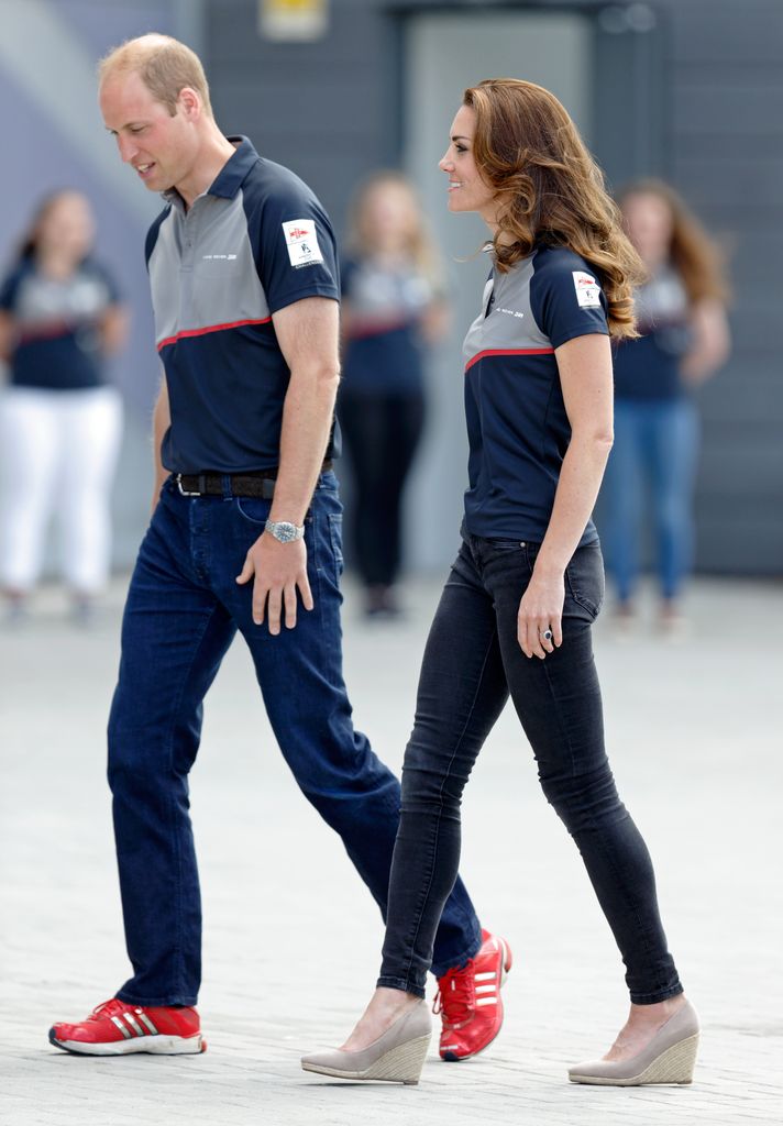 Kate Middleton and Prince William wearing landrover outfits 