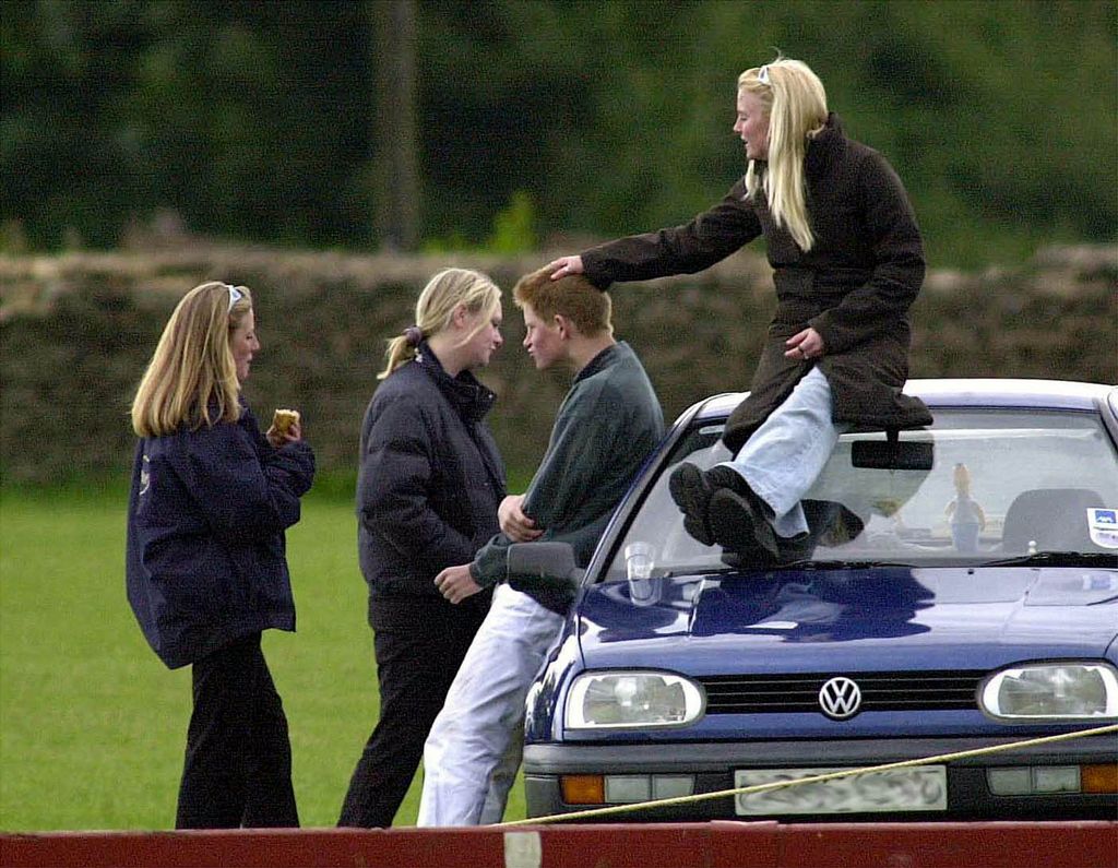 Prince Harry spends time with three female friends in  June 2001