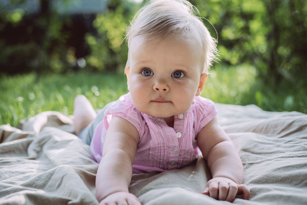 Portrait of a cute baby girl outdoor.