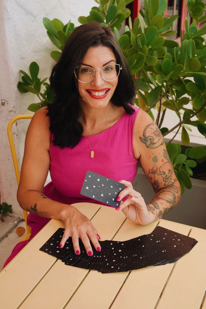 Stefanie Caponi with her tarot deck