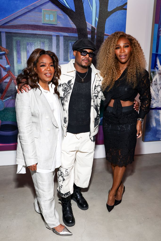 Oprah Winfrey, Titus Kaphar and Serena Williams posed