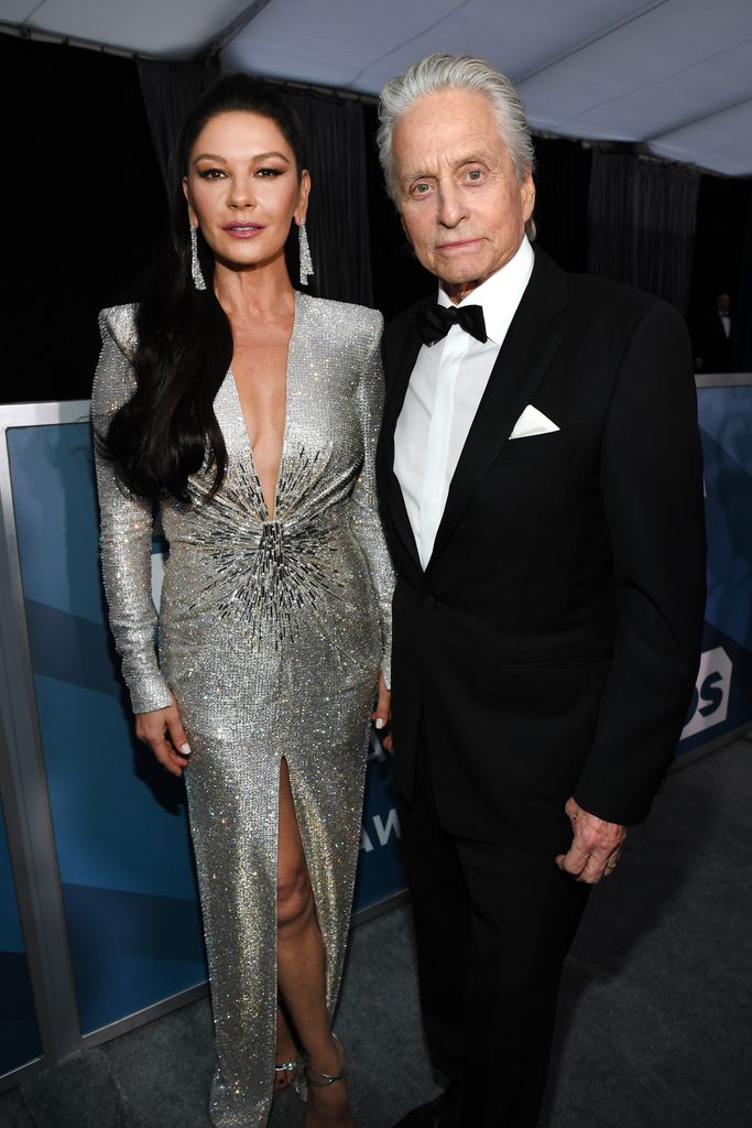 catherine zeta jones michael douglas black tie event