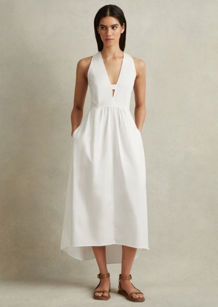 Reiss white midi dress
