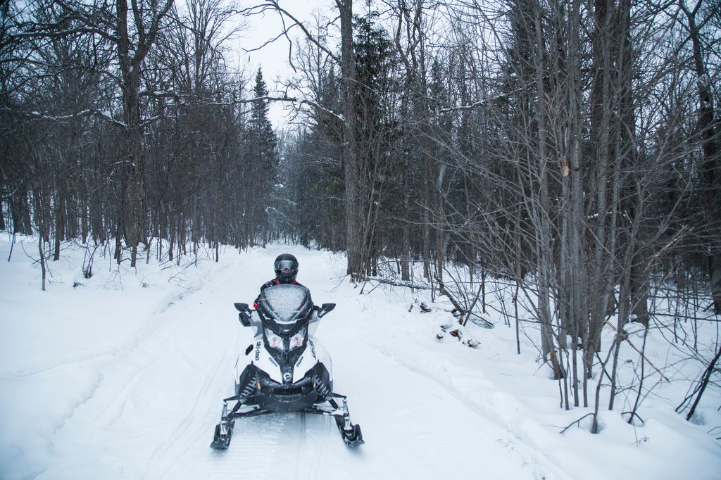 The Star's Jennifer Bain on a guided snowmobile tour in the Muskoka Region. Muskoka Sports & Recreation offering guided snowmobile and ice fishing packages. January 28, 2016