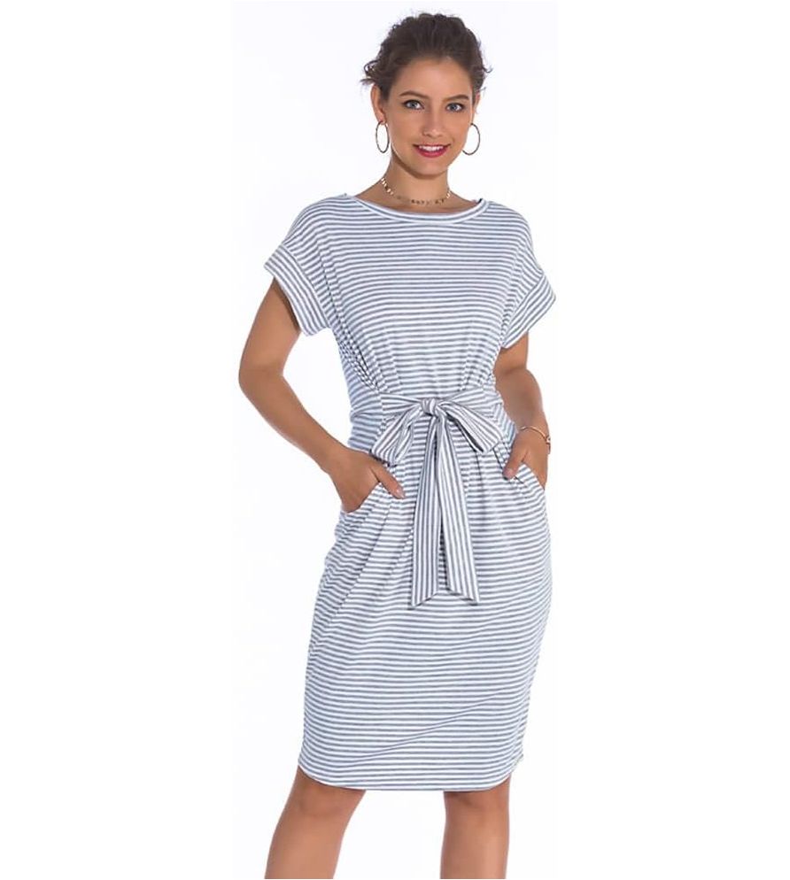 Amazon Striped Short Sleeved t-shirt dress