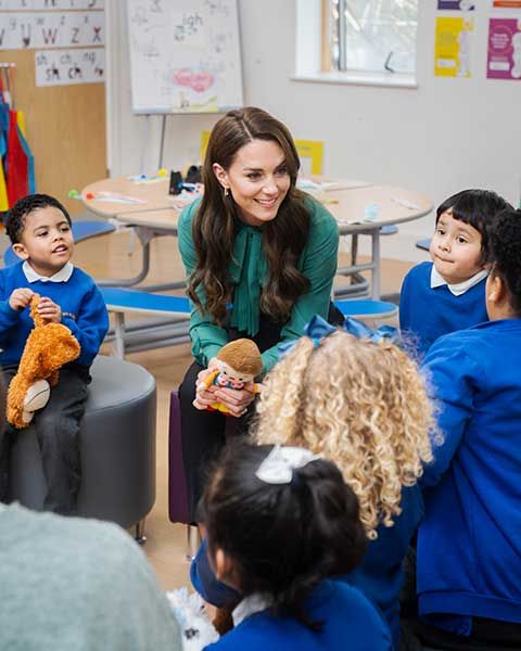 Princess of Wales speaks to children at East London school