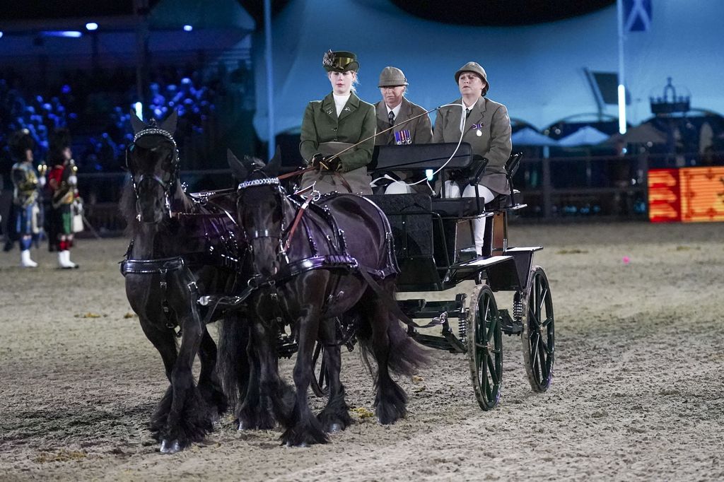 Lady Louise Windsor drives a carriage once belonging to the Duke of Edinburgh in May 2022