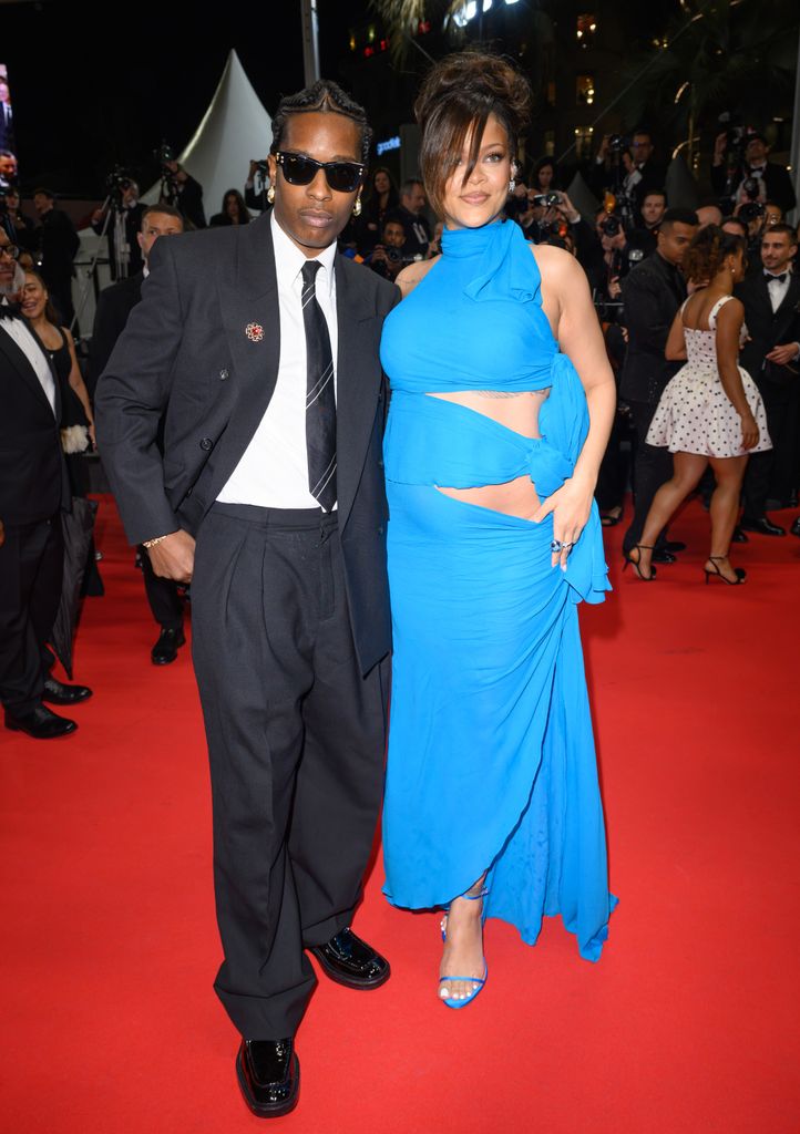 A$AP Rocky and Rihanna depart after attending the "Highest 2 Lowest" red carpet at the 78th annual Cannes Film Festival at Palais des Festivals on May 19, 2025 in Cannes, France. (Photo by Karwai Tang/WireImage)