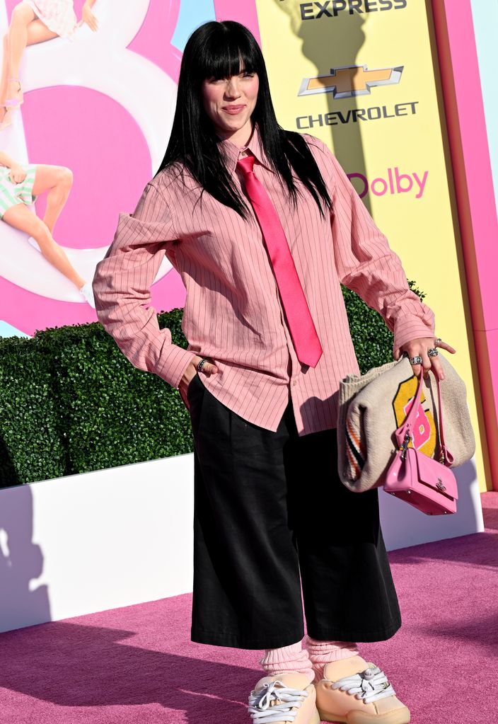 Billie Eilish attends the World Premiere Of "Barbie" held at Shrine Auditorium and Expo Hall on July 09, 2023 in Los Angeles, California