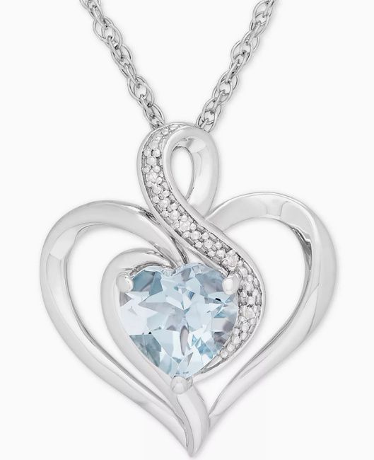 best aquamarine jewelry at macys heart shaped necklace
