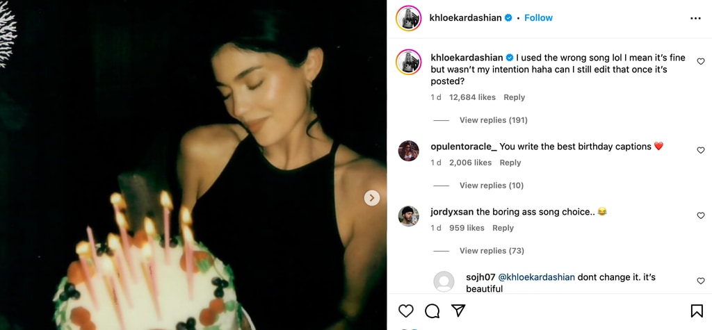 Khloe Kardashian addressed an error she had made on Kylie Jenner's birthday post 