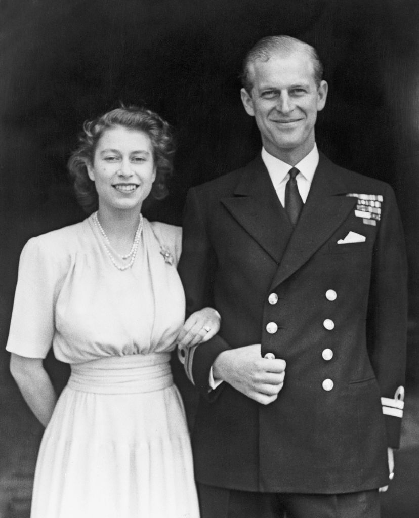 Elizabeth and Prince Philip shortly after they announced their engagement 