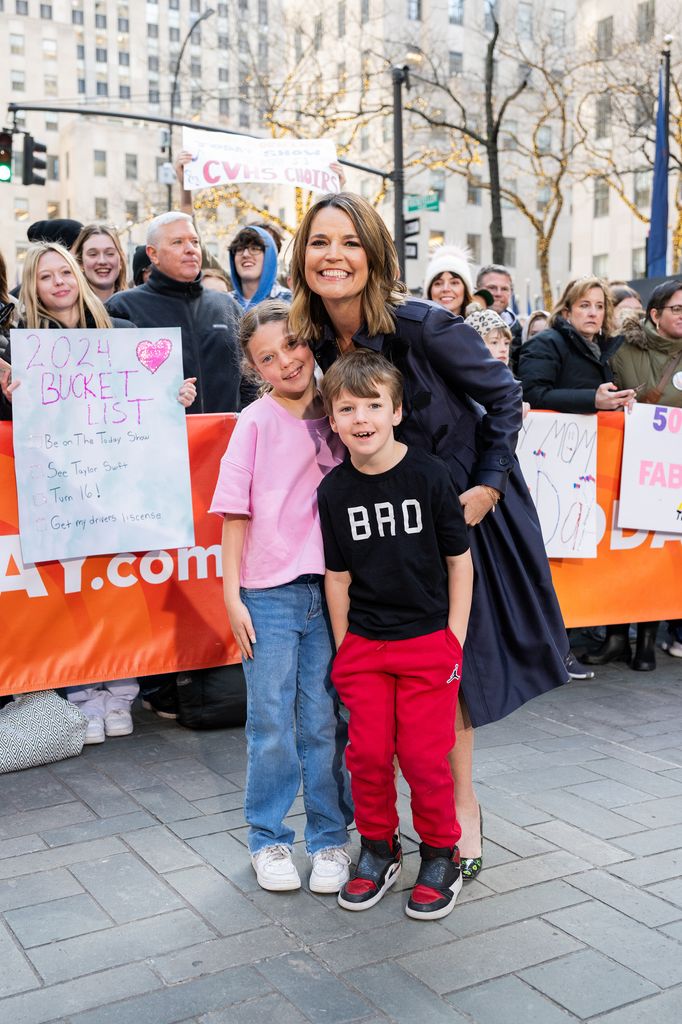 TODAY -- Pictured: Savannah Guthrie with daughter Vale and son Charley on Friday, March 29, 2024