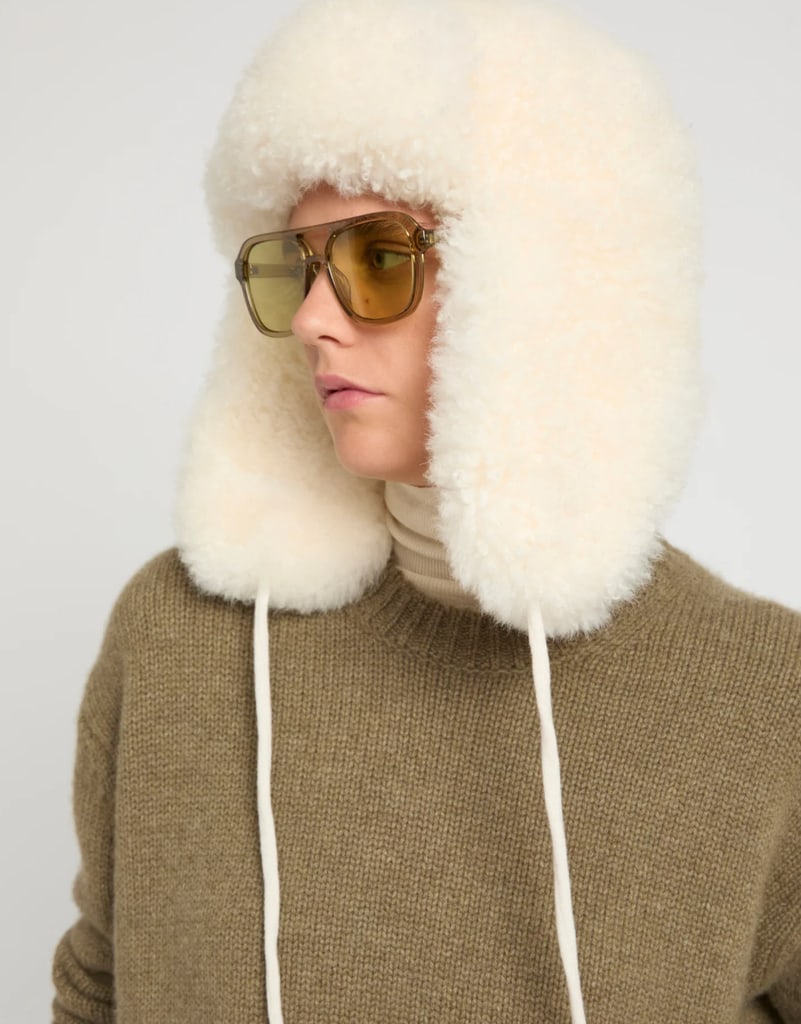 Cashmere lambskin shearling ushanka