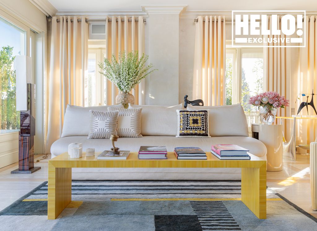 Celia Kritharioti living room cream sofa with yellow table 