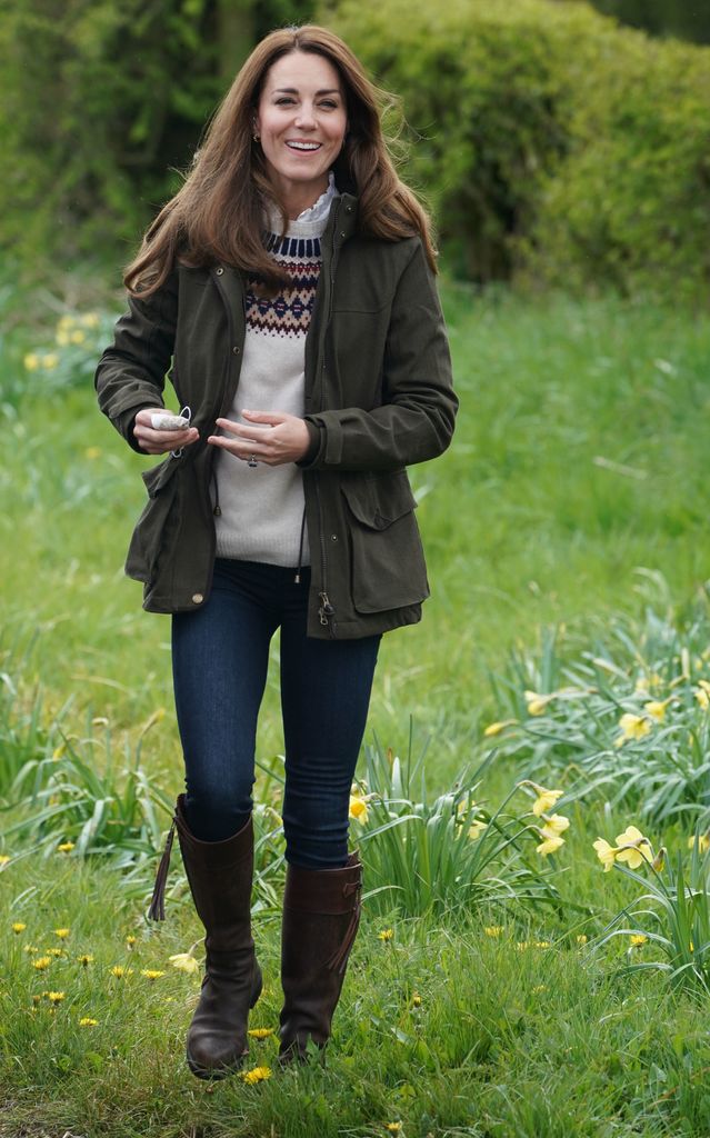 Skinny jeans and a khaki jacket is the Princess' go-to casual outfit