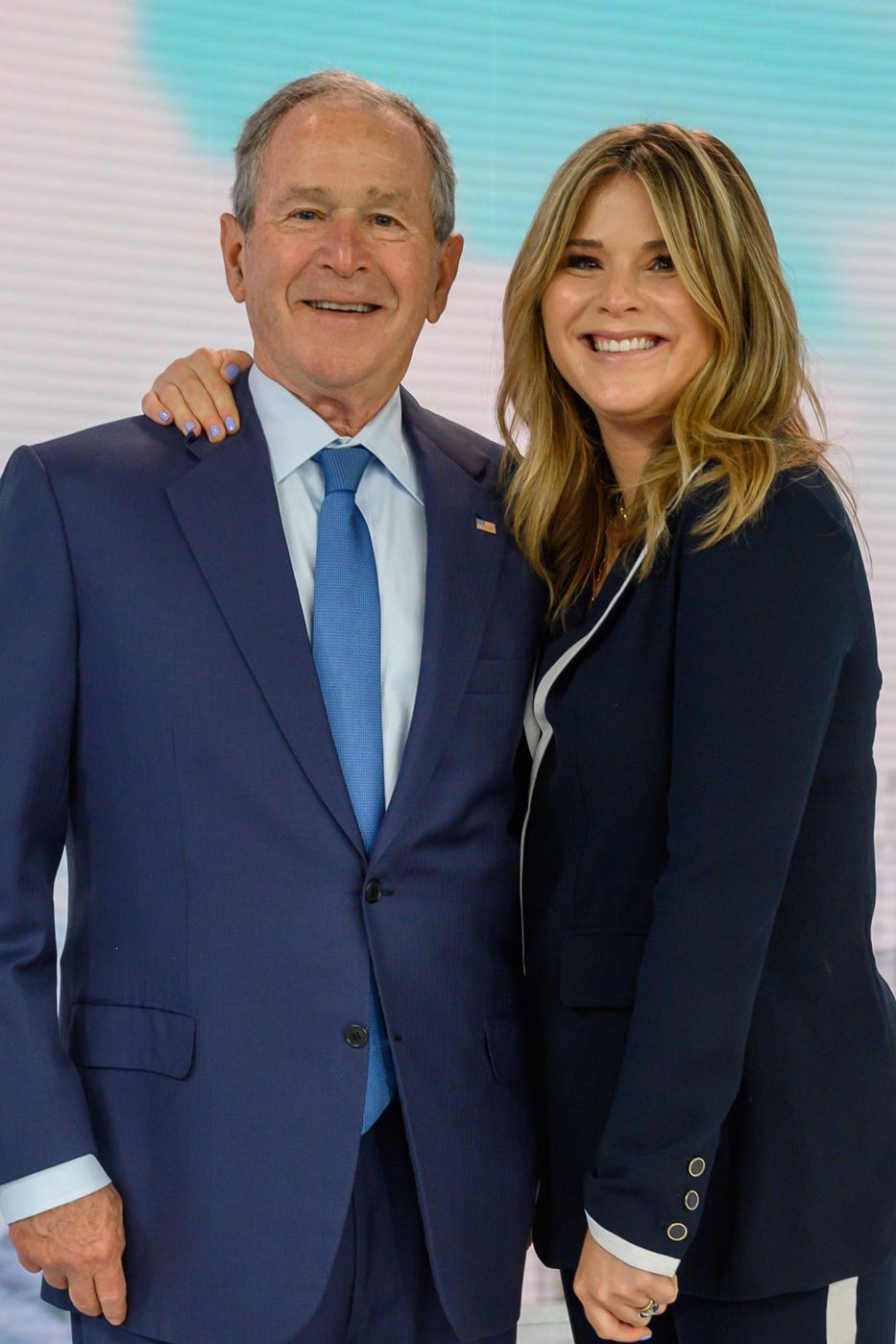 Jenna Bush Hager and George W. Bush on Tuesday, April 20, 2021 at the Today Show