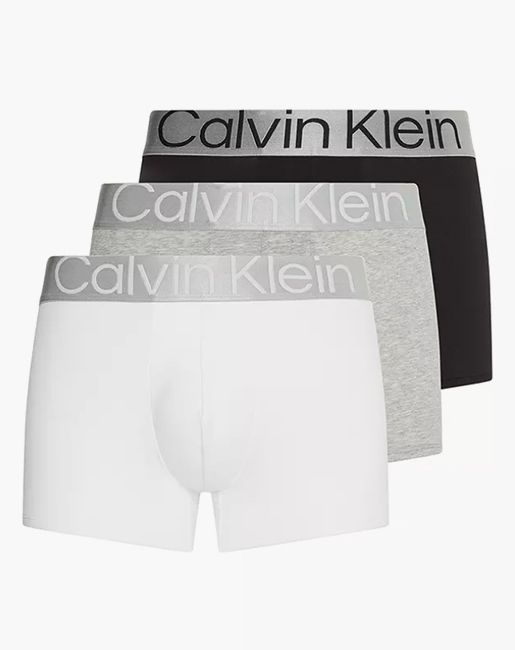 three pairs of calvin klein boxers