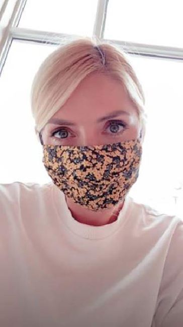 holly willoughby yellow floral face mask z