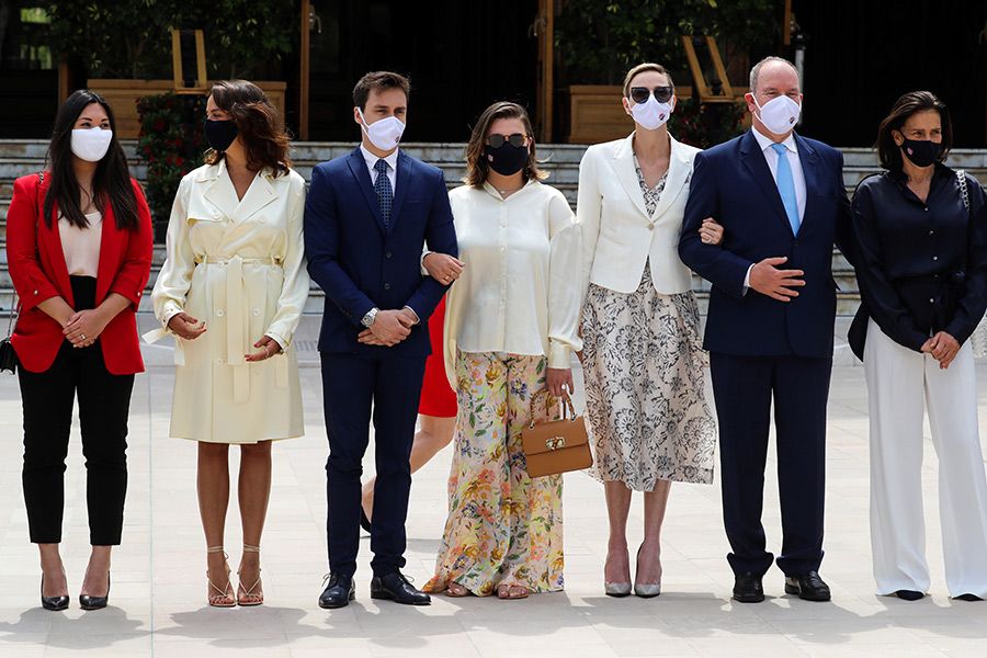 monaco royal family in face masks