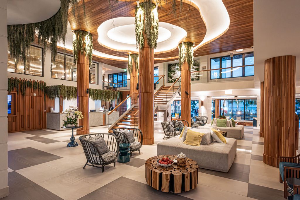 Hotel lobby at Sandals Dunn's River in Jamaica
