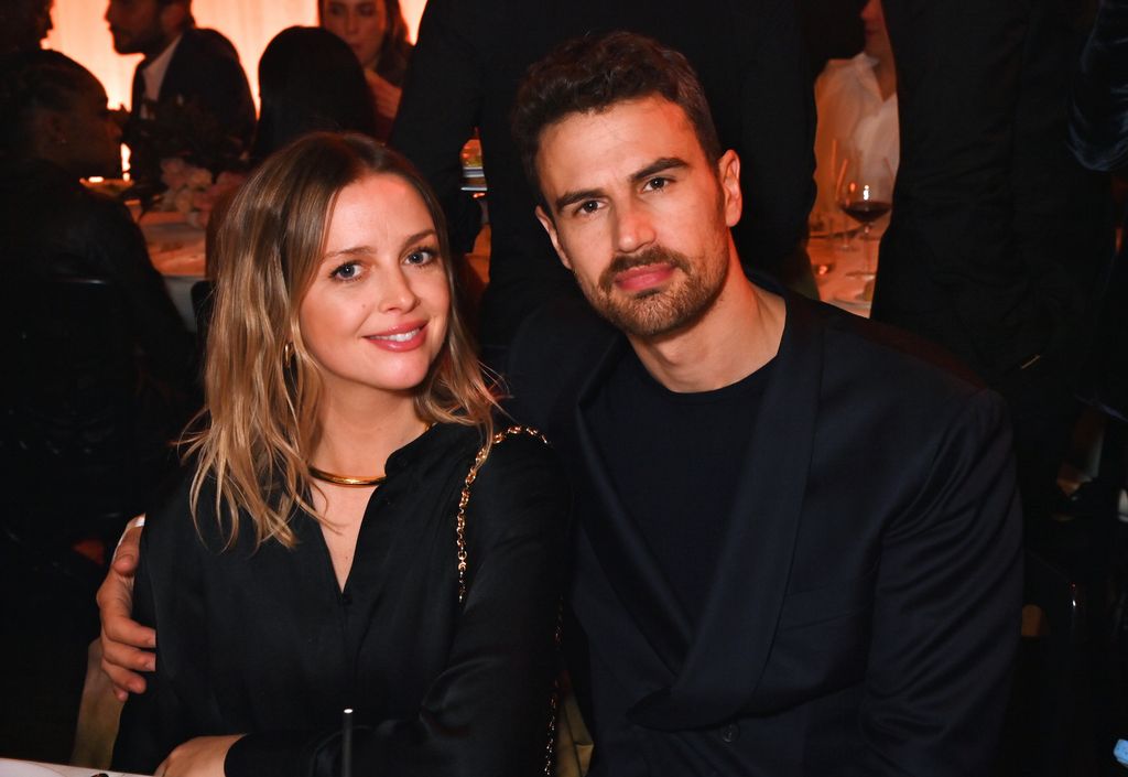 Ruth Kearney and Theo James attend the GQ Men of the Year Awards in association with BOSS at The Royal Opera House on November 15, 2023 in London, England