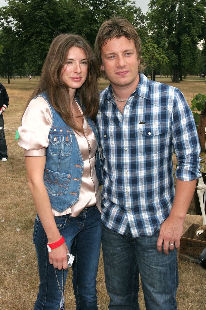 Jamie and Jools Oliver smiling for the camera in London