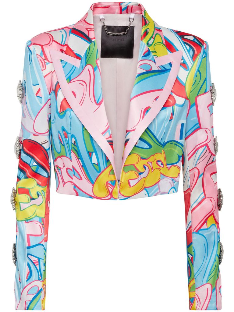 Philipp Plein Bombing Graffiti-print spencer jacket