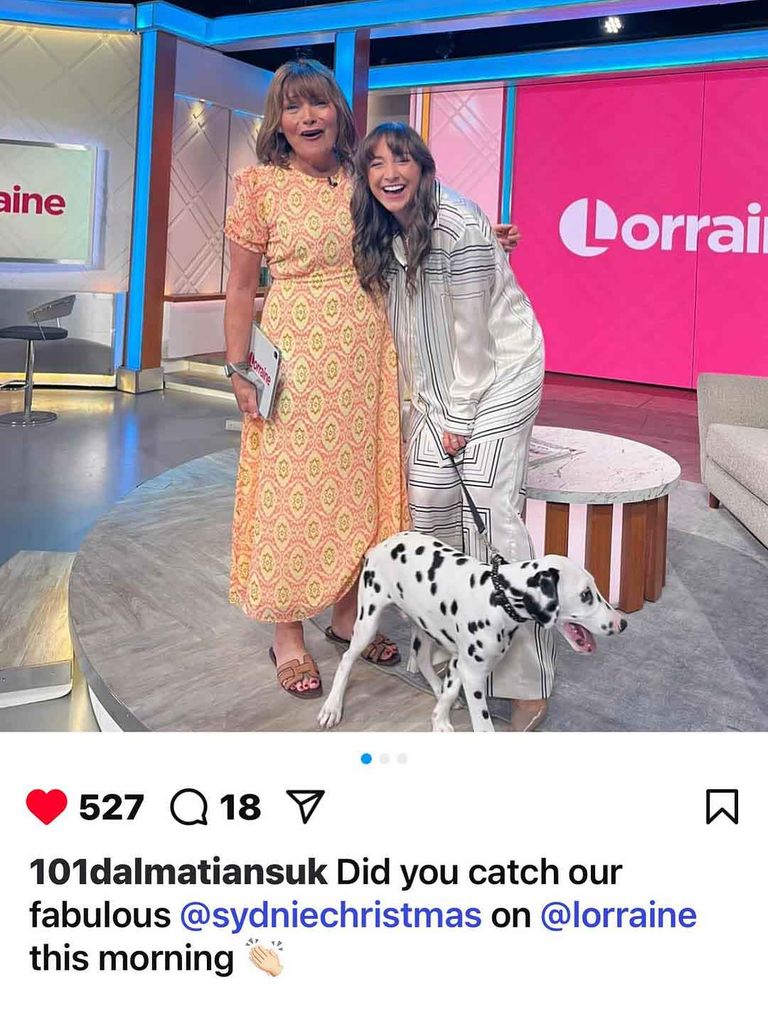 Lorraine Kelly on This Morning with 101 Dalmatians cast