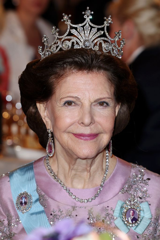 Queen Silvia of Sweden has a variety of tiaras to choose from