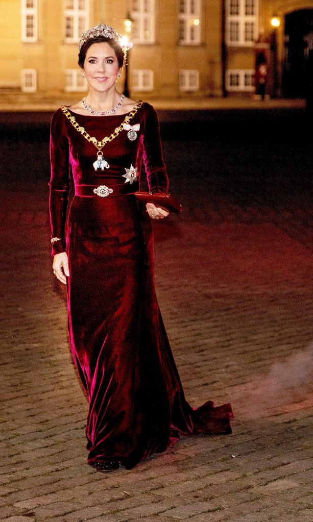Crown Princess Mary in burgundy dress