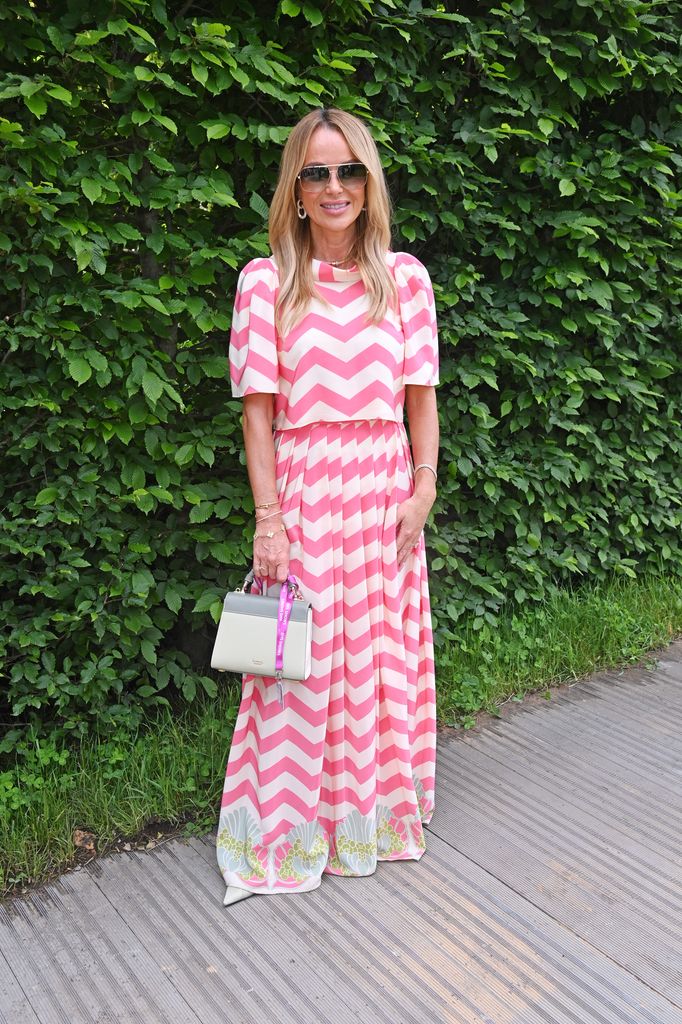 amanda holden in pink zig zag dress chelsea flower show
