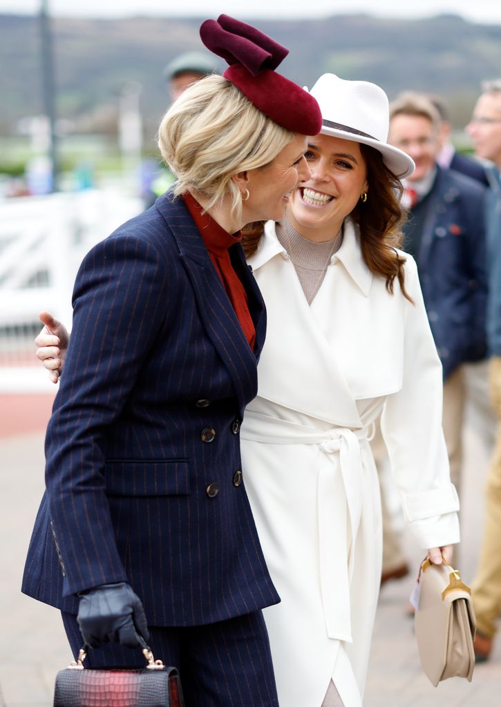 Zara Tindall and Princess Eugenie laughing together