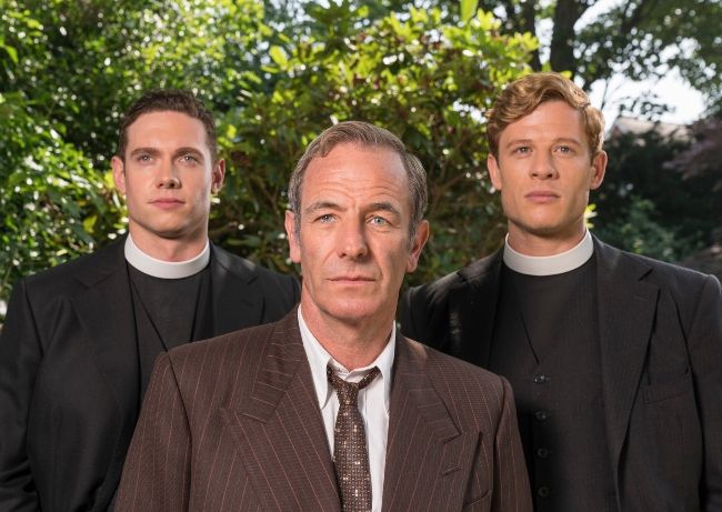 Tom Brittney, Robson Green and James Norton in Grantchester