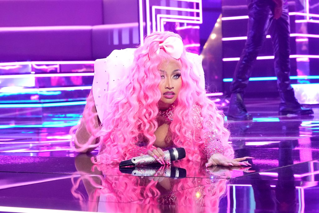 Nicki Minaj performs onstage at the 2022 MTV VMAs 