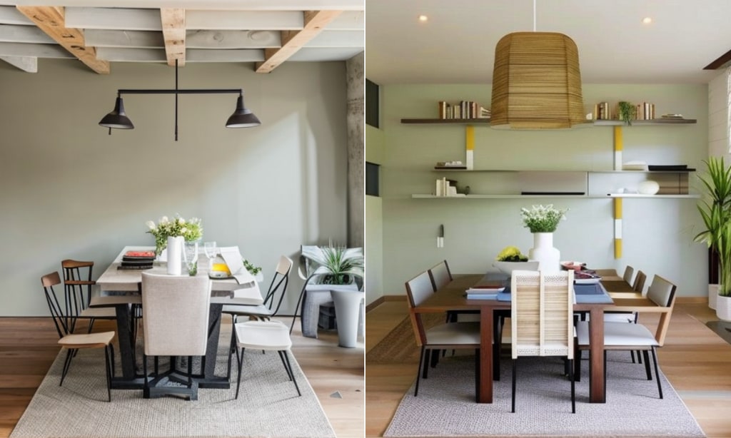 I was intrigued by two different kitchen/diner designs