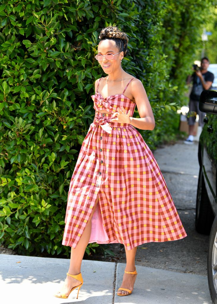 Kerry Washington Gingham Red