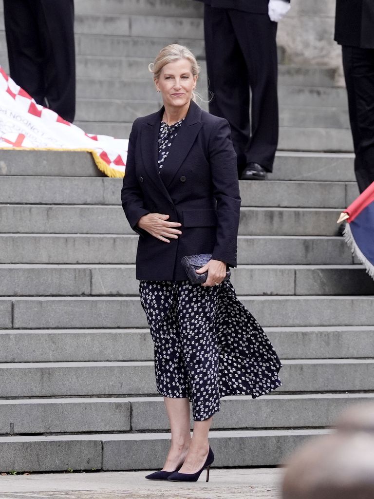 Duchess Sophie standing on the steps of St Paul's