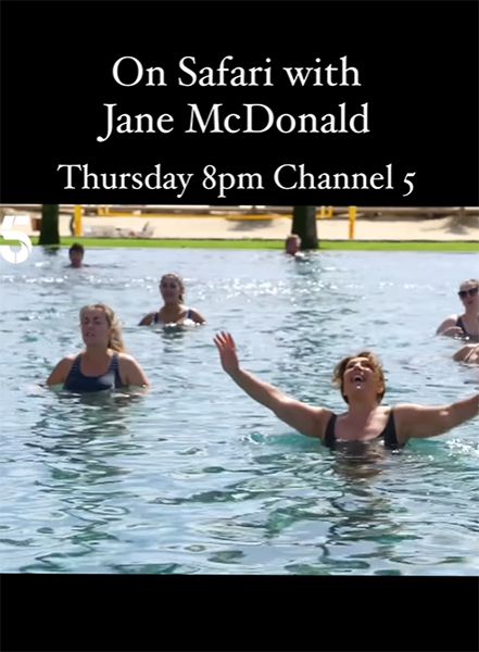 Jane McDonald in a swimming pool