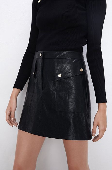 zara skirt faux leather