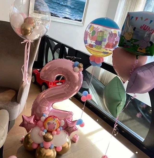 Christine Lampard's daughter's birthday balloons