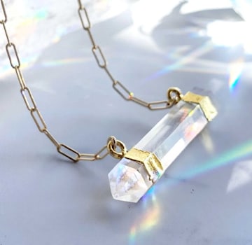 Clear Quartz Chunky Necklace from Etsy