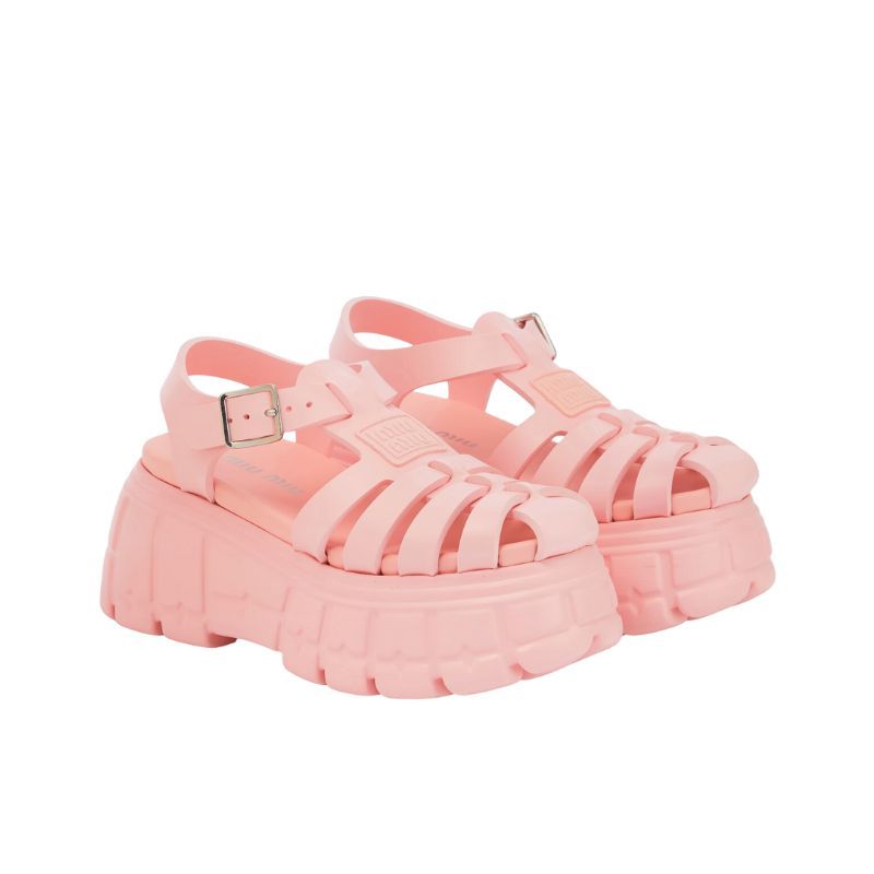 Miu Miu Pink Fisherman Sandals