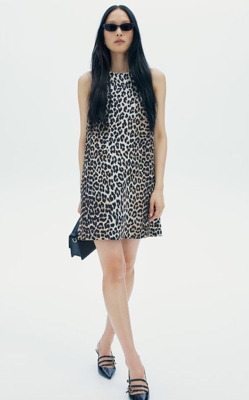 h and m leopard print mini dress 